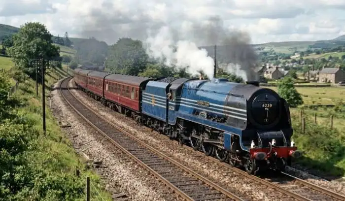 LMS Coronation Class No. 6220 Coronation streamlined steam engine. LMS Coronation Class No. 6220 Coronation streamlined steam engine.